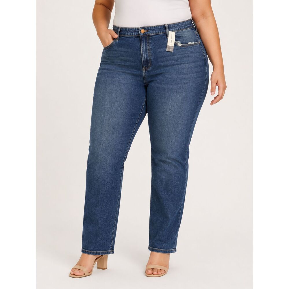 Lane Bryant Jeans Womens Plus Size 28 Straight Leg Dark Wash NWT 28 Inseam